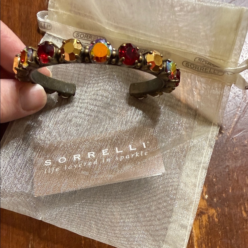 Sorrelli Vibrant Crystal Cuff Bracelet-FSU Colors!